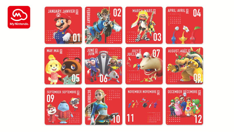 My Nintendo 2023 Desktop Calendar Nintendo Official Site